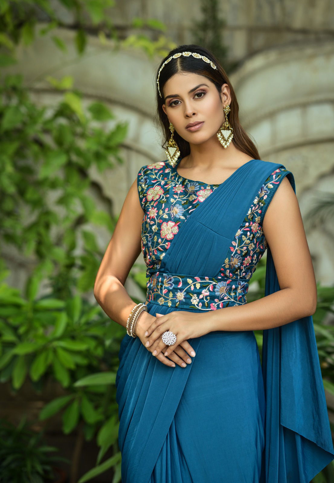 Yatri By Teeya Lycra Ready Party Wear Sarees Catalog